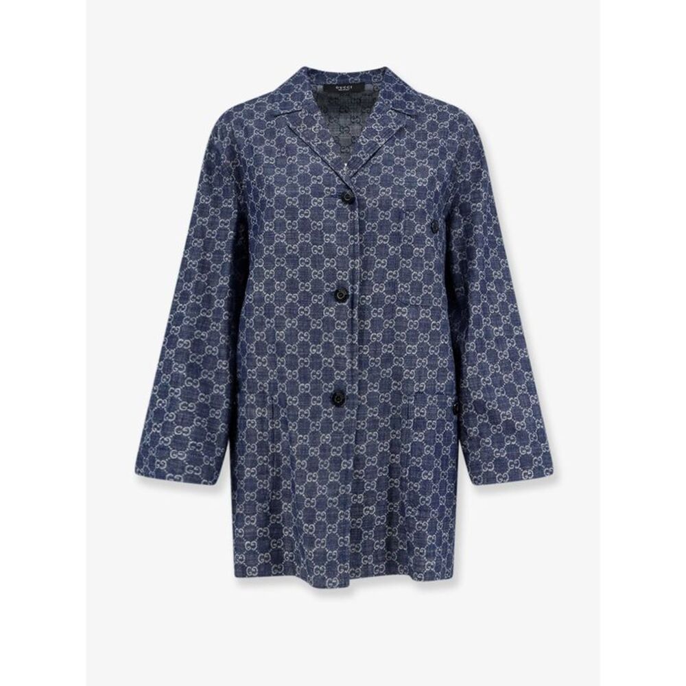 Gucci Women Cotton Shirt With All-Over Gg Motif